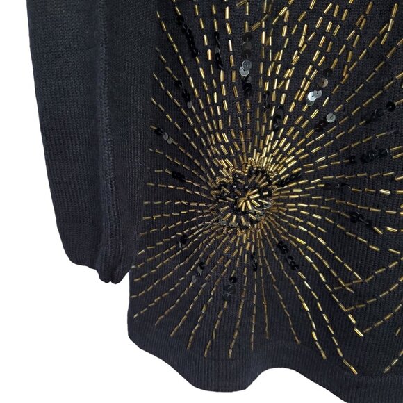 Regency Collection Womens Size S Sweater Tunic Beads Sequins Fireworks Vintage - Picture 8 of 10